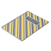 名前ユニークイエローグレイストライプカスタム ノートブック (左側)