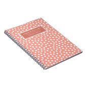 名前ユニークコーラルピンクホワイトドットカスタムズ ノートブック (右側)