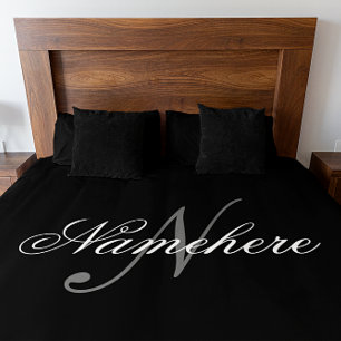 名前ユニークパーソナライズされたモノグラム大サイズ フリースブランケット