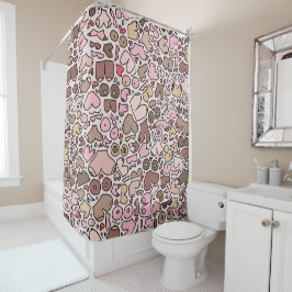 名前ユーモア中立の胸パターン シャワーカーテン