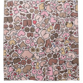 名前ユーモア中立の胸パターン シャワーカーテン (正面)