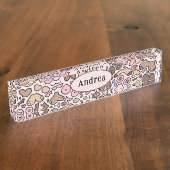 名前ユーモア中立の胸パターン デスクネームプレート (側面)