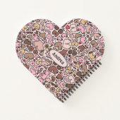 名前ユーモア中立の胸パターン ノートブック (裏面)