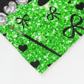 名前ライムグリーングリッターペインタパレットブラシ フリースブランケット (角)