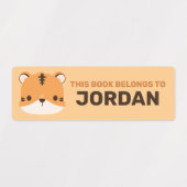 名前ラベル付きパーソナライズされたかわいい虎 ラベル (デザイン2)