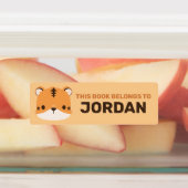 名前ラベル付きパーソナライズされたかわいい虎 ラベル (貼付)