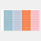 名前ラベル（青、オレンジ、ピンク） ラベル (シート)