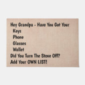 名前リストの変更忘れ鍵なし電話財布Do ドアマット (正面)