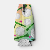 名前レインボーパーソナライズされたゴルフボールティーハート ボトルクーラー (裏面)