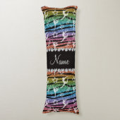 名前レインボー体操グリッターゼブラストライプ ボディピロー (正面縦)