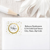 名前レター金ゴールド紙吹雪モノグラム ラベル (インサイチュ)