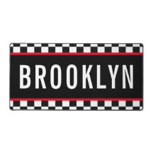 名前レーシング赤い白の黒いチェッカーボードパターン