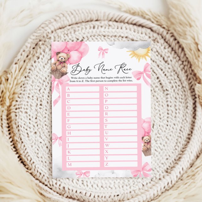 名前レースベビーシャワーゲームカード (クリエイターアップロード済み)