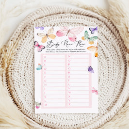 名前レースベビーシャワーゲームカード