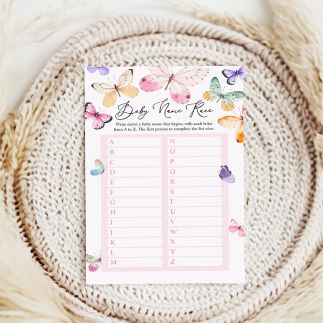 名前レースベビーシャワーゲームカード (クリエイターアップロード済み)