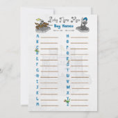 名前レースベビーシャワーゲームカード 招待状 (裏面)