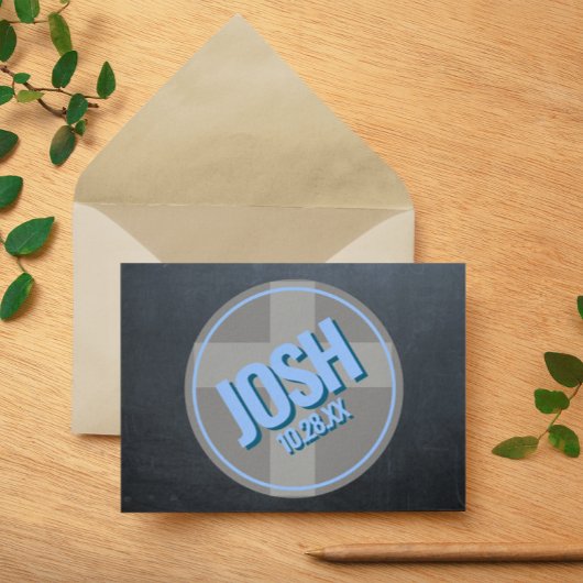 名前ロゴChalkboard Blue確認ありがとうございます ノートカード