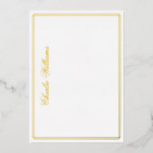 名前ロマンチックなスクリプトsilver金ゴールドフォイルのノートカード 箔招待状 (正面)