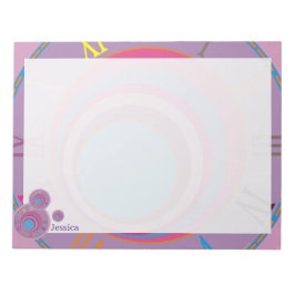 名前ローマ数字クロックPink Purple ガーリー Blue ノートパッド