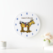 名前ヴィンテージおもちゃ馬プルおもちゃ時計と数字 ラージ壁時計 (ホーム)