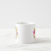 名前ヴィンテージフラワーズピンクパステルエスプレッソマグ エスプレッソカップ (正面)