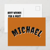 名前不気味はがき（濃いオレンジと黒） シーズンポストカード (正面/裏面)