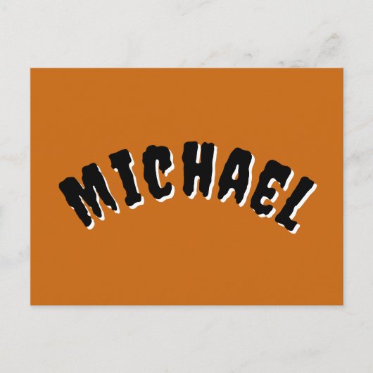 名前不気味はがき（濃いオレンジと黒） シーズンポストカード (正面)