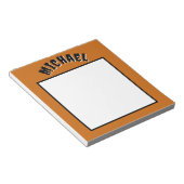 名前不気味メモ帳（濃いオレンジと黒） ノートパッド (アングル)