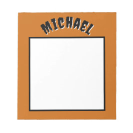 名前不気味メモ帳（濃いオレンジと黒） ノートパッド