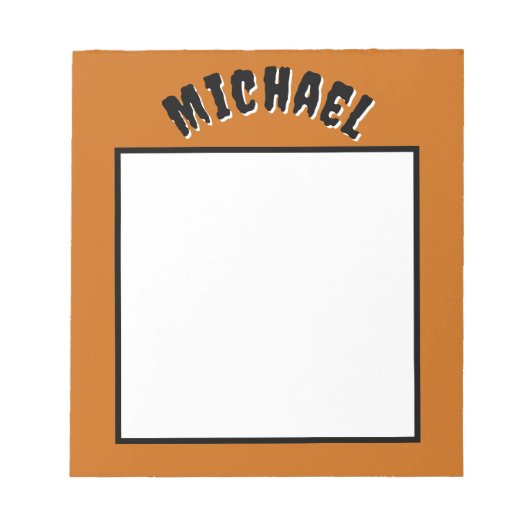 名前不気味メモ帳（濃いオレンジと黒） ノートパッド (正面)