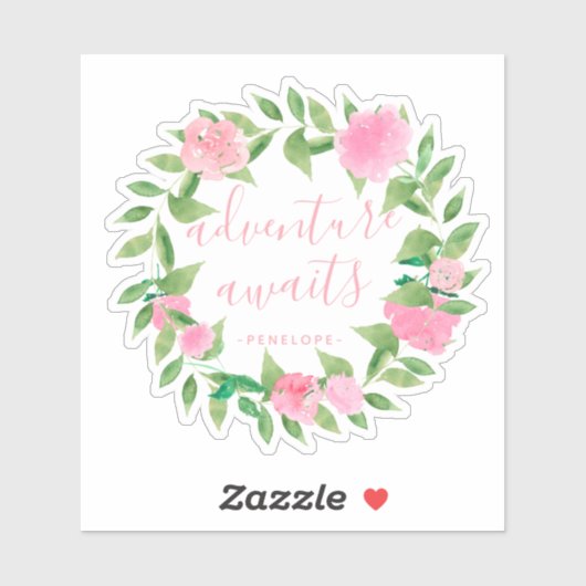 名前付きのアドベンチャーアウェイツウォーターカラーレース シール (シート)