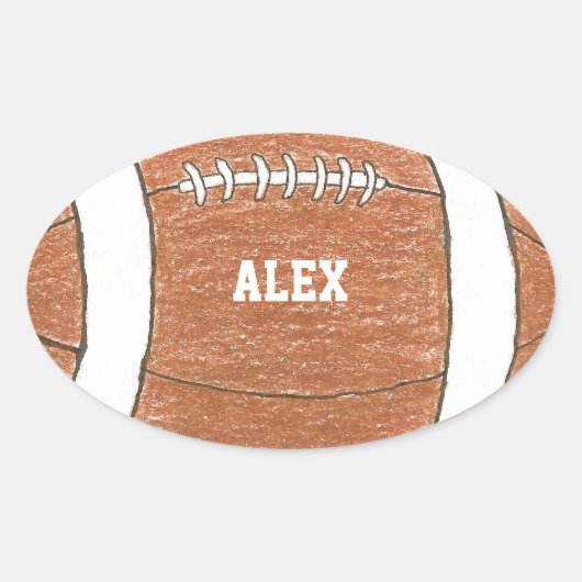 名前付きのサッカーシール 楕円形シール (正面)