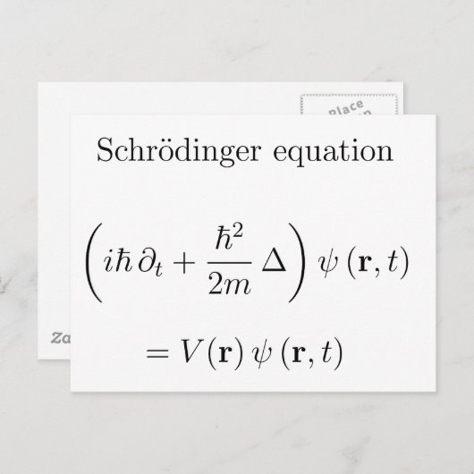 名前付きのシュレーディンガー方程式 ポストカード (正面/裏面)