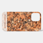 名前付きのスポット点々のある岩構造パターン Case-Mate iPhoneケース (裏面 (横))