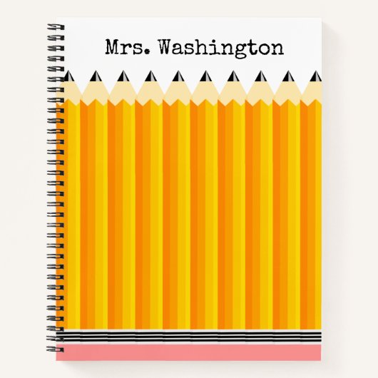 名前付きの教師用鉛筆ノート ノートブック (正面)