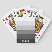 名前付きの白黒グラデストライプーション トランプ (裏面)