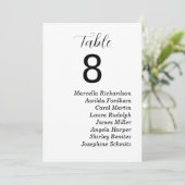 名前付きの結婚式テーブルナンバー 招待状 (スタンド正面)