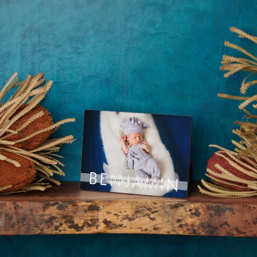 名前付きの美しい赤ちゃんの統計情報 フォトプラーク (側面)