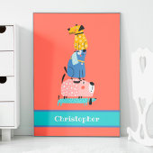 名前付きの面白い犬の子供 ポスター