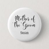 名前付きの黒いタイポグラフィの母(30) 缶バッジ (正面)