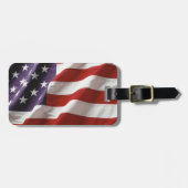 名前付きアメリカ国旗パーソナライズされた2面 ラゲッジタグ (正面横)