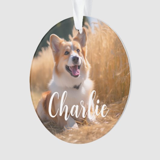 名前付きオリジナルペット写真 オーナメント (正面)