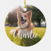 名前付きオリジナルペット写真 セラミックオーナメント (裏面)