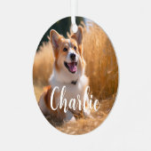 名前付きオリジナルペット写真 メタルオーナメント (正面左)