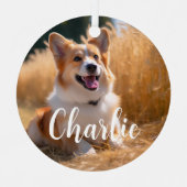 名前付きオリジナルペット写真 メタルオーナメント (正面)