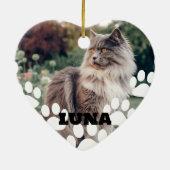 名前付きカスタム猫写真セラミックオーナメント セラミックオーナメント (裏面)