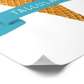 名前付きカラフルアイスクリームコーンの保育園アート ポスター (角)