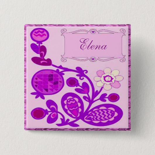 名前付きフラワーズデコ 缶バッジ (正面)