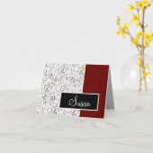 名前付きミュージックノートカード カード (黄色い花)