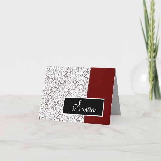 名前付きミュージックノートカード カード (正面)